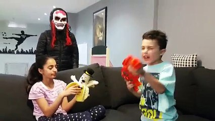 Scary Mask Attacks Bad Baby #5!! HZHtube Kids Fun