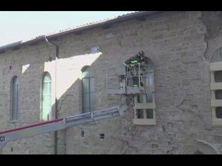 Camerino (MC) - Terremoto, avanzamento lavori Tempio San Francesco (11.04.17)