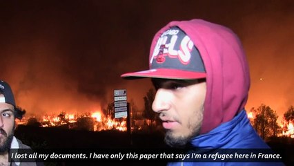 Migrant camp burns to the ground after night of violence
