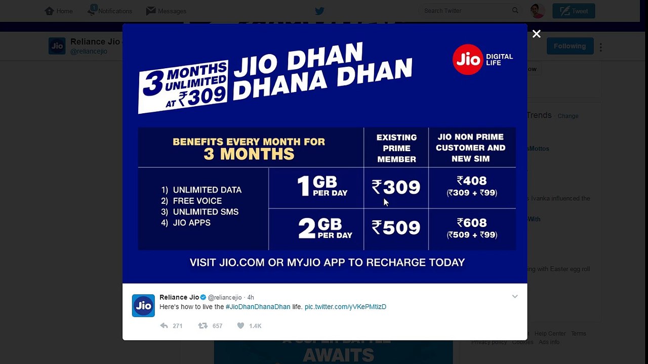 Jio Dhan Dhan Dhan offer kay hai? janiye sabkuchh
