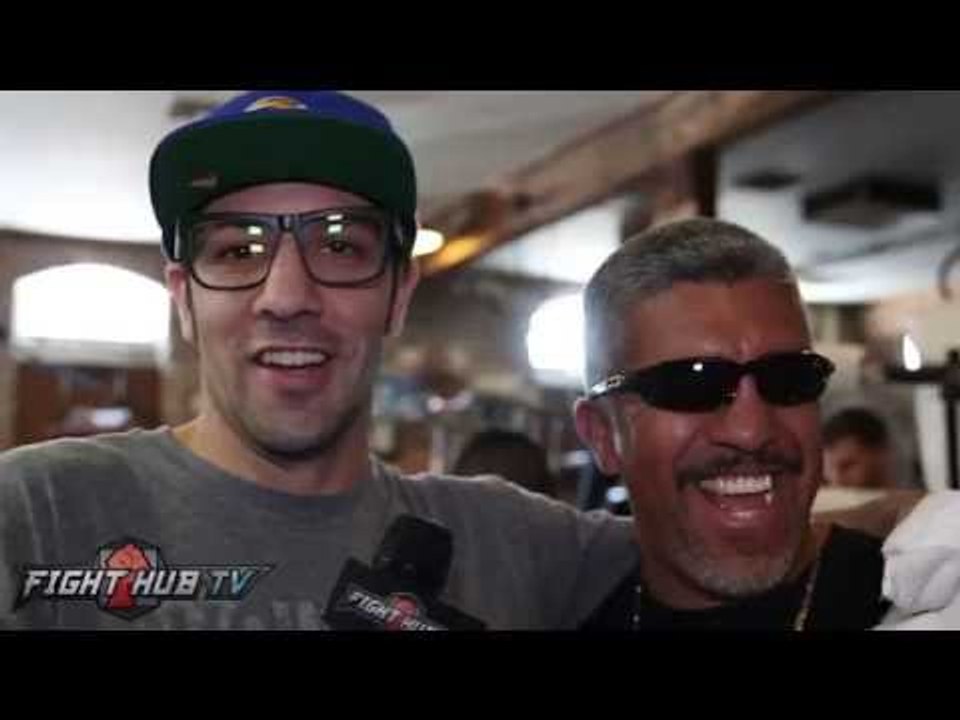 John Molina shadow boxes ahead of his Ruslan Pr...