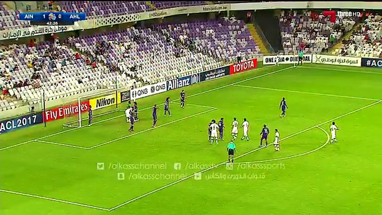 هدف الاهلي عمر السومه الاول والتعادل مع العين دوري ابطال اسيا