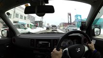 [アルトターボRS][ワインディング]雪道／通算燃費20170119 Winding road driving in winter[車載][語り]