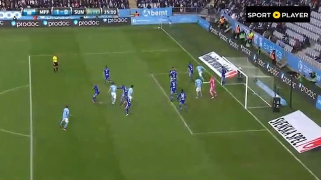 1-0 Franz Brorsson GOAL - Malmo FF 1-0 Sundsvall SWEDEN Allsvenskan - 11.04.2017