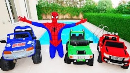 LEARN COLORS w/ Spiderman ! For Children & Toddlers w/ Joker, Hulk Cars For Kids FUN in Re