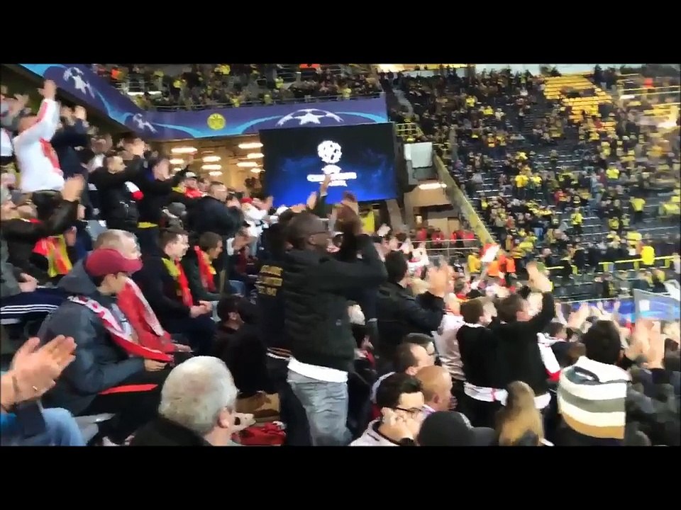 Monaco fans chanting Dortmund