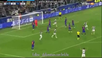 Giogio Chieelini is in the right place at the right time to meet a well-executet corner kick - Juventus 3-0 Barcelona 11.04.2017