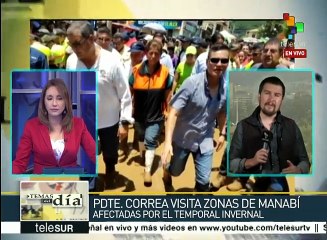 Ecuador: visita Correa zonas afectadas en Manabí por temporal invernal