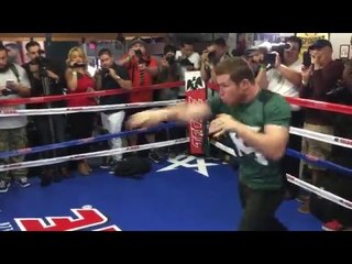 Canelo Alvarez shadow boxing 2 weeks before Amir Khan clash- Media workout video