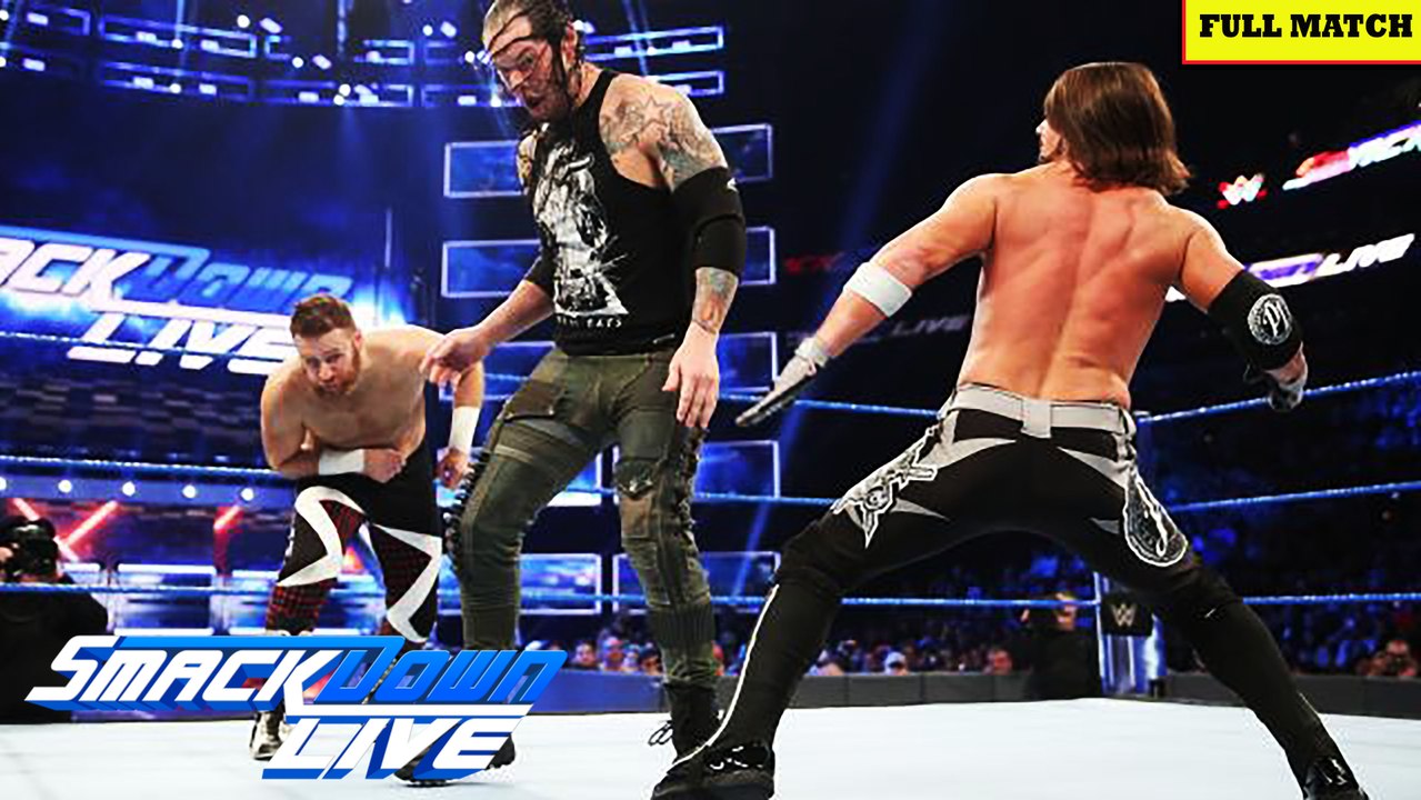 Baron Corbin vs Sami Zayn vs Aj Styles _ Smackdown Live 4/11/2017 Full Match
