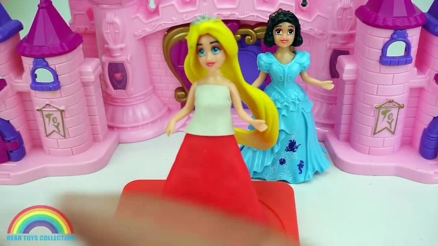 Play Doh Sparkle Disney Princess Dresses Ariel Elsa Belle Magiclip _dsa Blind Bags _ Rainbow