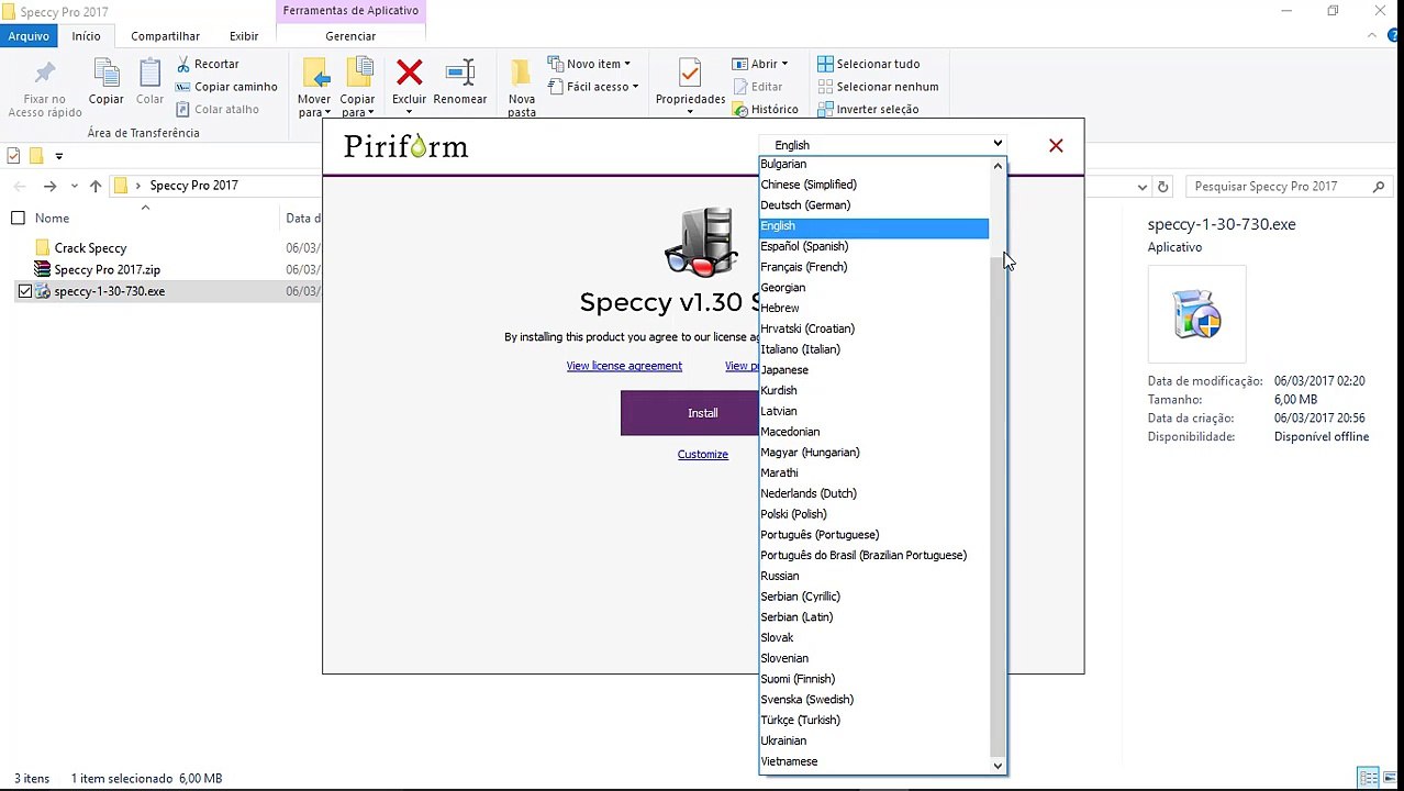 Instalação e Ativação do Speccy Pro 2017 (Install and activate)