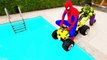 HULK PUSH Spiderman INTO POOL?! w/ Joker, Kids Cars Video FUN Funny Compilation Movie in R