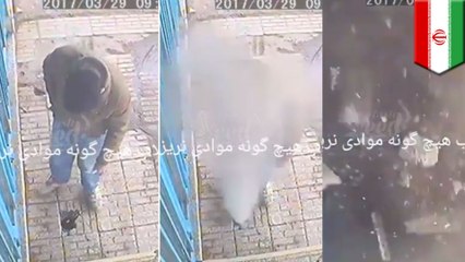 Sewer hole explodes in man’s face after lit cigarette thrown in