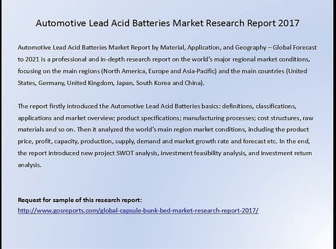 Automotive Lead Acid Batteries Market Research Report 2017