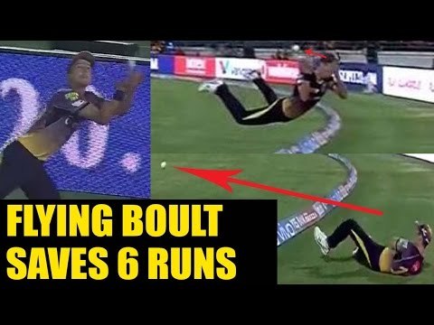 IPL 10 : Trent Boult flies to save 6 runs for Gujarat, Surprise Raina | Oneindia News