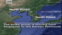 US warships are headed for North Korea. The 97000 ton USS Carl Vinson flanke