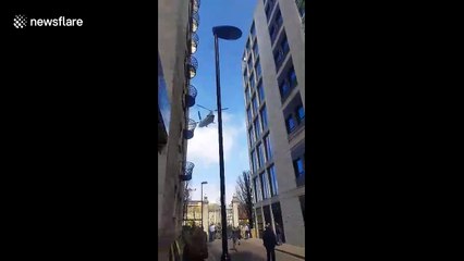 Low-flying military helicopter confuses workers in London
