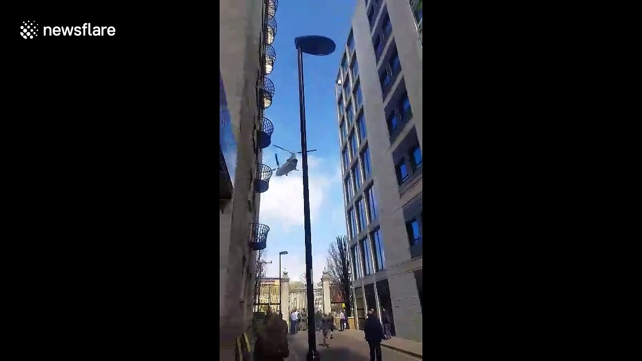 Low-flying military helicopter confuses workers in London