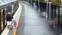 Dramatic escape after boy falls between train and platform