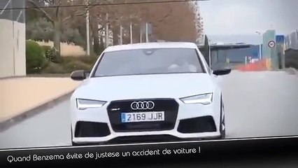 karim benzema évite un accident de justesse a cause d'un fan !