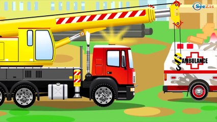 Развивающее видео для детей Учим строительную технику Весёлые Машинки CAT Экскаватор и Трактор