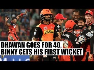IPL 10 : Shikhar Dhawan out for 40, Stuart Binny gets his first wicket for season 10 | Oneindia News