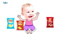 Bad Baby crying and learn colors-Colorful Chips Lay