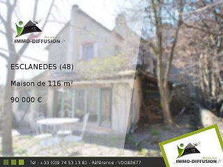 Maison A vendre Esclanedes 116m2 - 90 000 Euros