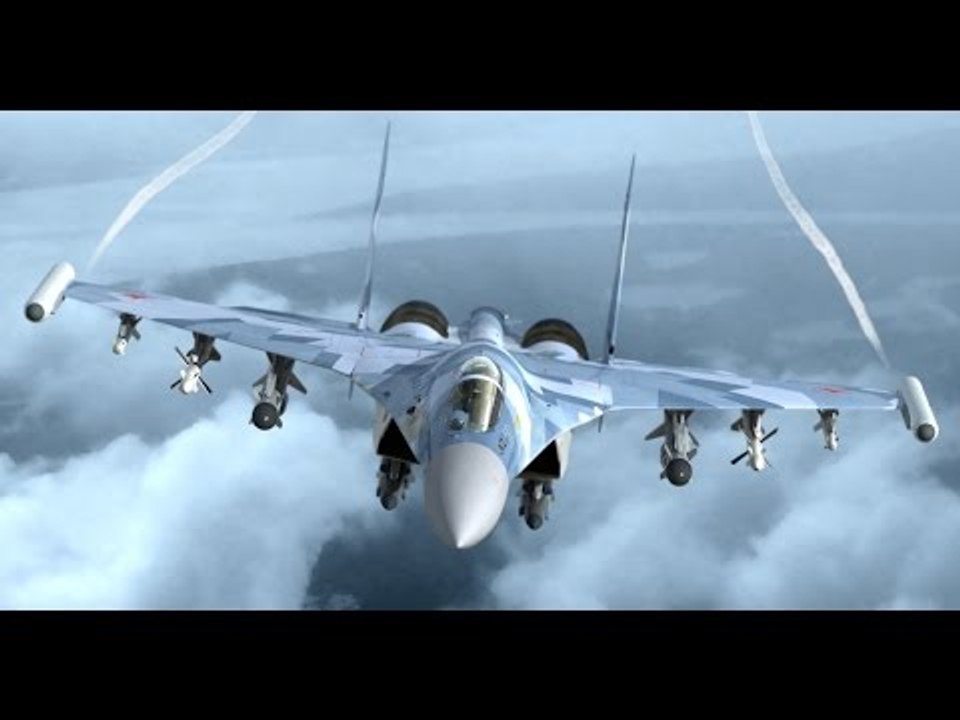 Aerobatic Display for the  Sukhoi Su-35 Terminator - Thrust vector jet fighter of Russia VVS