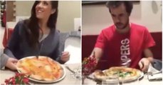 A diferença entre algumas mulheres e homens na hora de comer uma pizza...