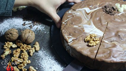 Receta Pastel de Chocolate con bizcocho brownie