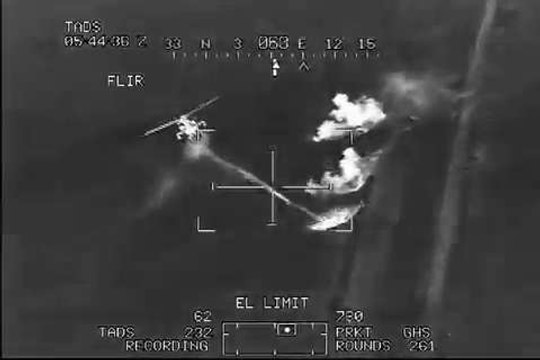 AH-64 Apache Longbow in Afghanistan - Flir aiming Fire