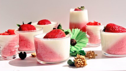 Receta de Strawberry Panna Cotta Fresa