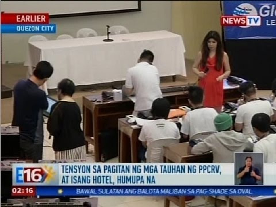 Eleksyon 2016: Tensyon sa pagitan ng mga tauhan ng PPCRV, at isang hotel, humupa na