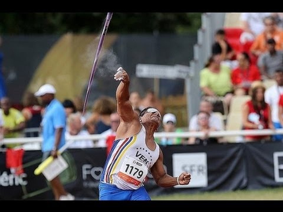 Athletics - men's javelin throw F11 final - 2013 IPC Athletics WorldChampionships, Lyon (extract)