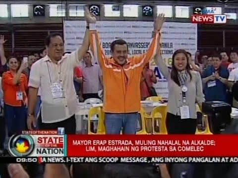 SONA: Mayor Erap Estrada, muling nahalal na alkalde; Lim, maghahain ng protesta sa Comelec
