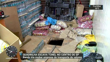 Polícia descobre túnel que estava sendo escavado por quadrilha no centro de SP
