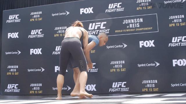 Some workout highlights from Michelle Waterson at the UFC on FOX 24 open workouts