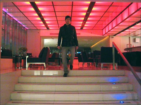 Medium length mens leather jacket