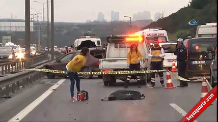 İstanbul'da feci kaza... Üzerinden 3 araç geçti