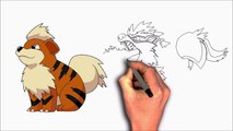 how to draw Pokemon Growlithe Transformation For  Kids fun art-V9bd7lJYKFw