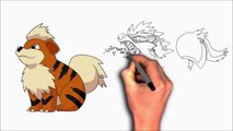 how to draw Pokemon Growlithe Transformation For  Kids fun art-V9
