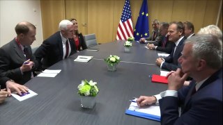 EU-US Mike Pence receives Federica Mogherini in Brussels_Tusk re