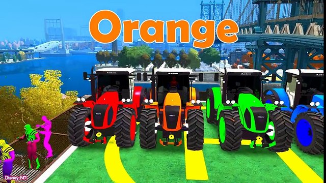 Learn Numbers & Color - Tractor for Kids w Color Cars in Spiderman Cartoon for Kids & Nursery Rhymes - YouTube