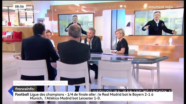 Clémentine Autain découvre en direct sur franceinfo une mesure de Jean-Luc Melenchon