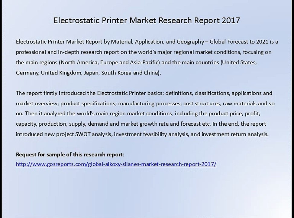 Electrostatic Printer Market Research Report 2017