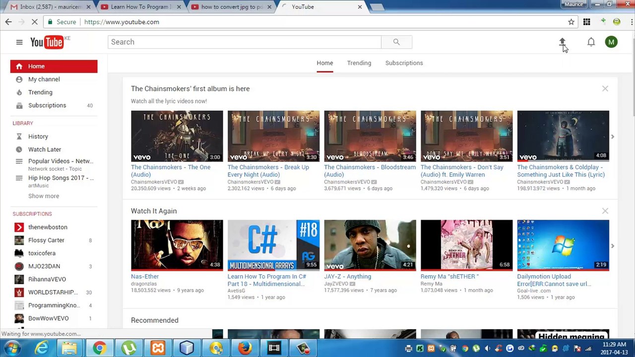 How to upload a video on youtube
