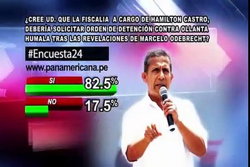 Encuesta 24: 82.5% a favor de que ordenen detención contra Humala