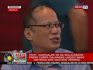 SONA:  PNoy, nagpaalam na sa Malacañang Press Corps 2 linggo bago matapos ang kanyang termino